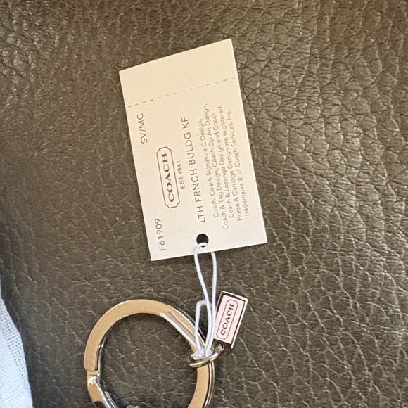 Coach French Bulldog Vintage Keychain - Gray and White - Picture 5 of 8